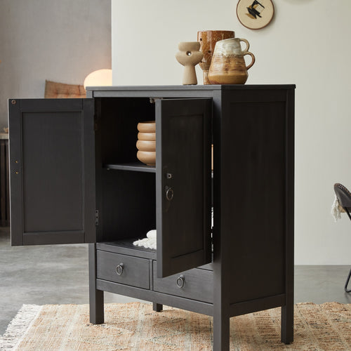 Tikamoon Thaki Black - Wengé dressoir 80 cm - Zwart