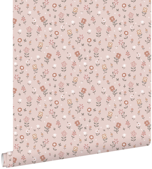 ESTAhome behang bloemetjes zacht roze - 53 cm x 10.05 m - 139288
