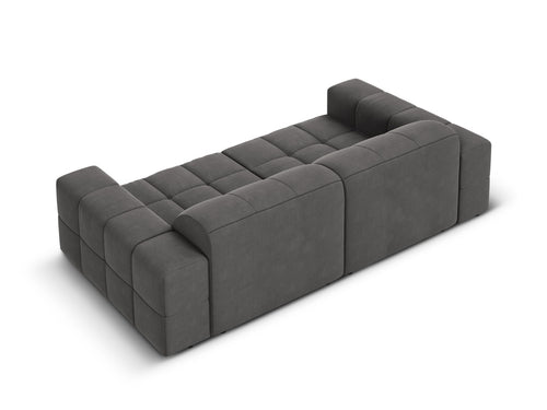 Cosmopolitan Design Bank Chicago 3-zits, flueel grijs - 102x212x78cm