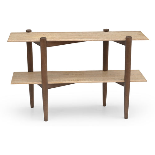 DÉJA Living Sidetable Aline - Travertin - Donkerbruin - 120cm - vtwonen shop