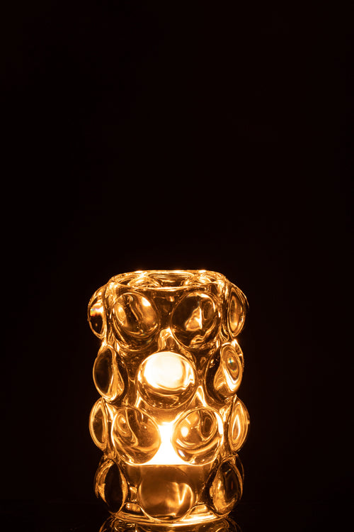 J-Line theelichthouder Bollie - glas - transparant