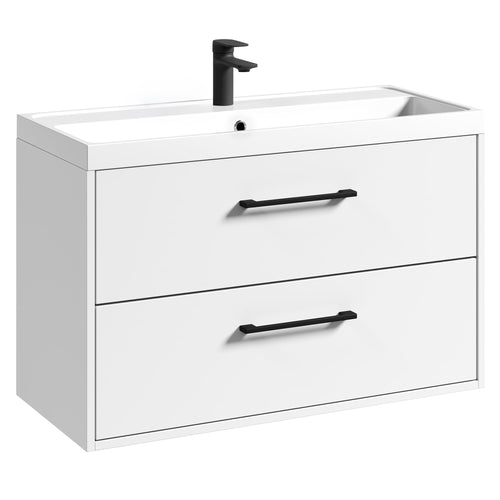 Badplaats Badkamermeubel Florence 01 80 x 40 cm – Hoogglans Wit – Hangend Badmeubel met Soft-Close