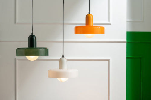J-Line hanglamp Retro - glas - wit