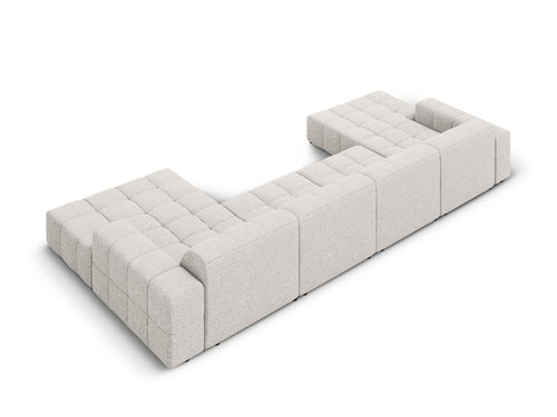 Cosmopolitan Design Panoramische bank Chicago 6-zits, chenille lichtgrijs - 167x375x78cm