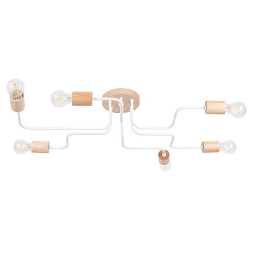Sollux Lighting Kroonluchter TIMBO 6 wit - 85x58x16,5cm