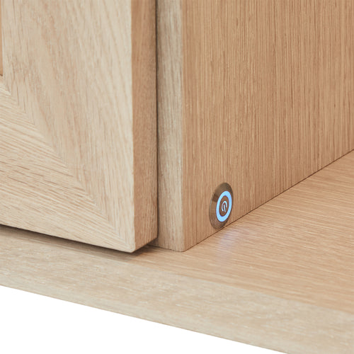 Furnhouse 4-deurs wandkast Porto - Witte olie - MDF, Eikenfineer, Glas - 34x212x60