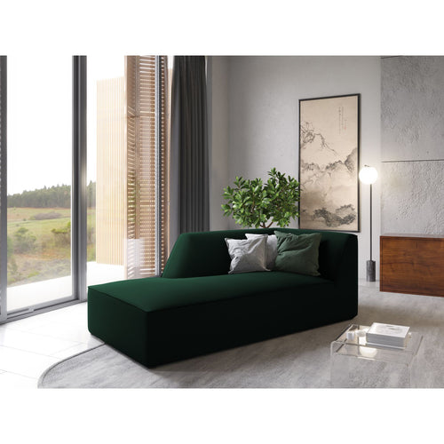Cosmopolitan Design - Ligstoel links Siena flueel flessengroen - 181x93x69cm