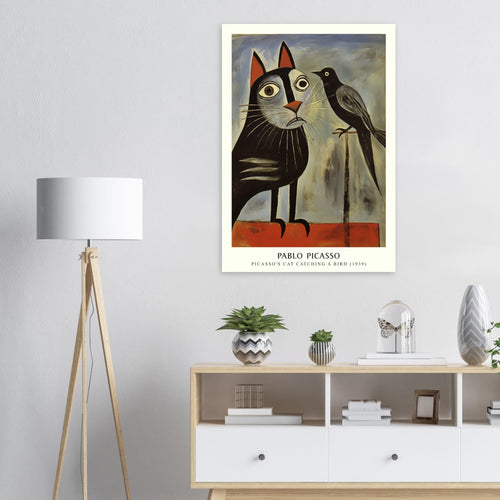 Artfulprints  Pablo Picasso - Picasso's cat catching a bird   poster A4 21x29.7 cm - vtwonen shop
