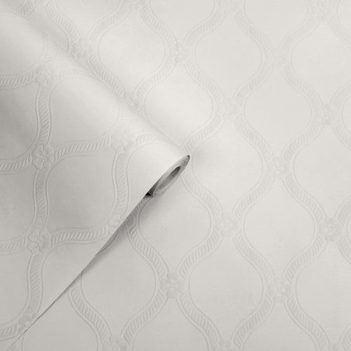 Laura Ashley Vliesbehang - Landford Paintable White