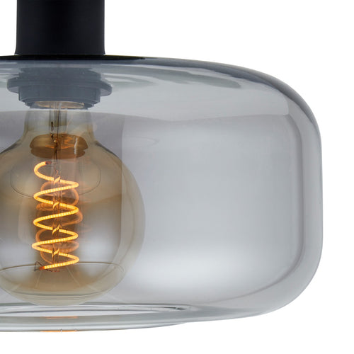 Lighto - Art deco plafondlamp zwart met smoke glas - Velo - vtwonen shop