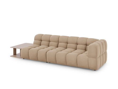 Cosmopolitan Design linker modulaire bank Sky 4-zits, flueel, zand - 102x297x70cm
