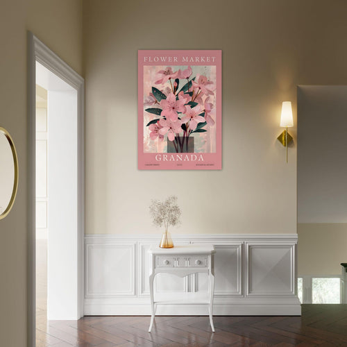 Artfulprints Poster Flower market - Granada   - 30x40 cm - Roze