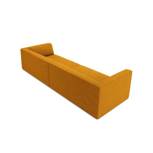 Cosmopolitan Design - Bank Siena 4-zits, ribfluwelen geel - 93x302x69cm