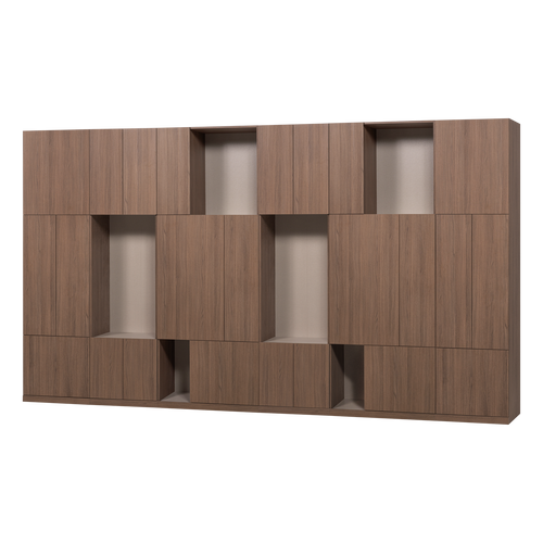 WOOOD wandkast combinatie 376 cm Build - Eiken Decor - Bruin - 215x376x41