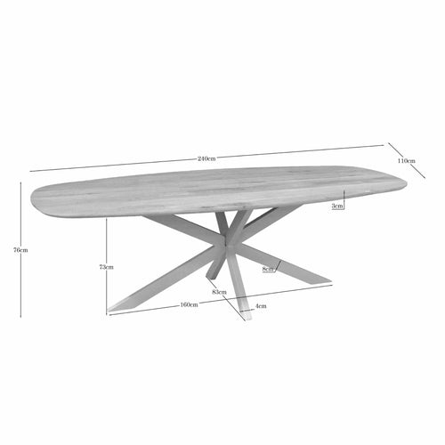 Starfurn eettafel Ferris - beige - 110x240x76cm