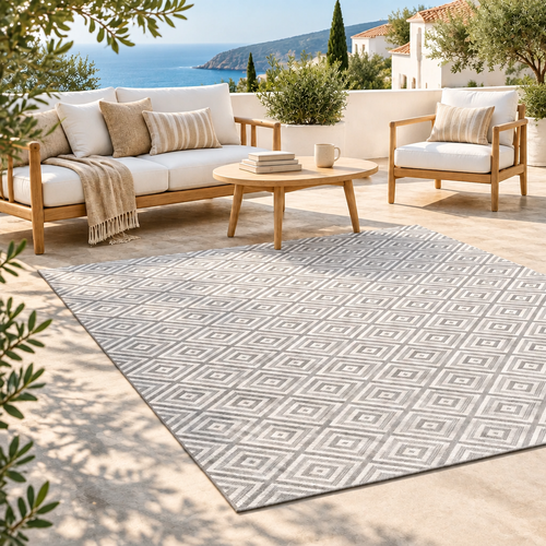AFK Living vloerkleed Solara - voor binnen en buiten - grijs - 160 x 230 cm