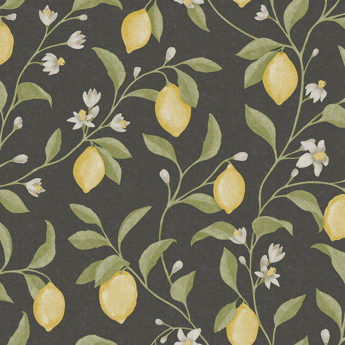 Sanders & Sanders behang fruit zwart, geel en groen - 53 cm x 10 m - 641018