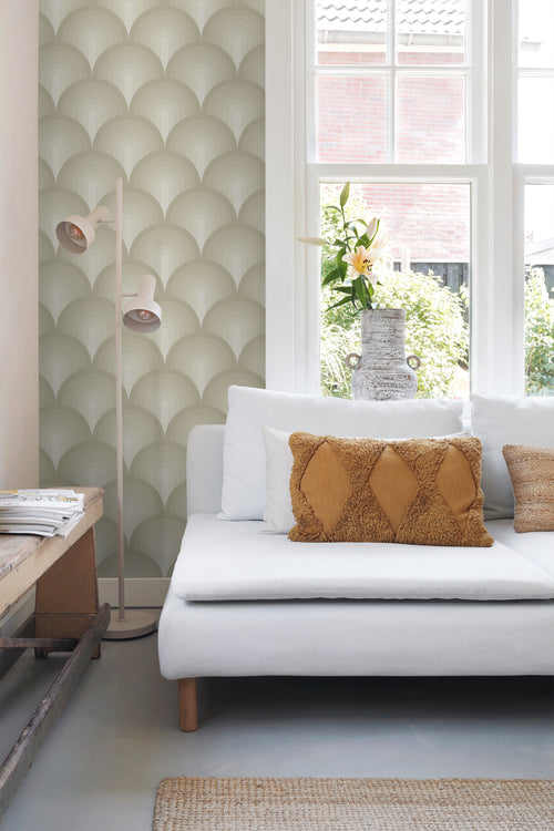 ESTAhome behang 3D-motief vergrijsd olijfgroen - 50 x 900 cm - 131120 - vtwonen shop