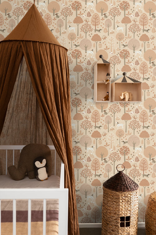 ESTAhome behang honden beige en terracotta roze - 53 cm x 10.05 m - 139711 - vtwonen shop