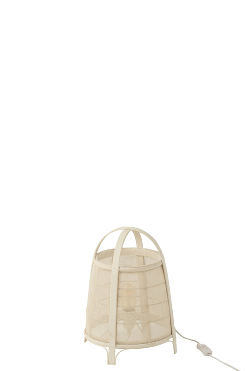 J-Line lamp Rya - katoen/bamboe - wit - small
