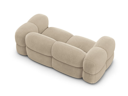 Cosmopolitan Design Bank Loretto 3-zits, flueel lichtbeige - 100x210x68cm