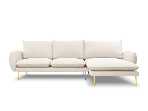 Cosmopolitan Design rechter hoekbank Vienna 5-zits, boucle, beige - 170x255x95cm