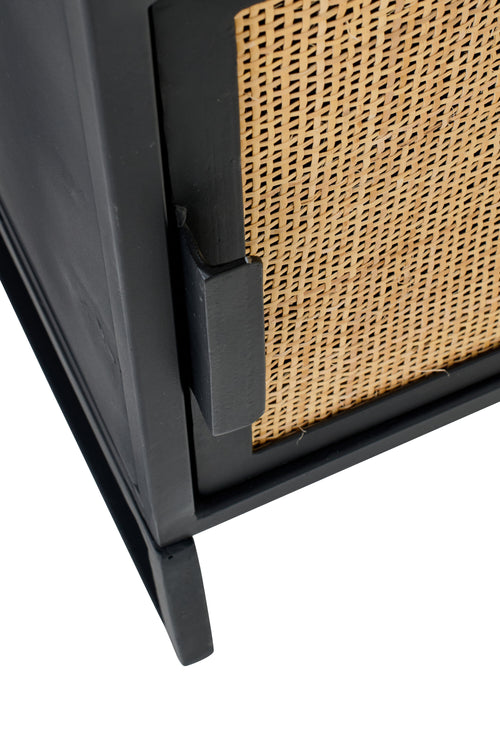 J-Line bijzettafel Rieten Panelen - hout - zwart/naturel