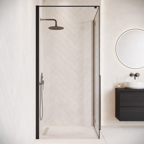 Badplaats Douchecabine Vancouver 90 x 90 x 190 cm - Zwart - Douchewand met Draaideur