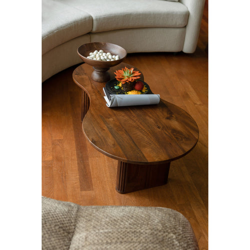 Dutchbone Tilon Salontafel Organische vorm Hout - Bruin - vtwonen shop