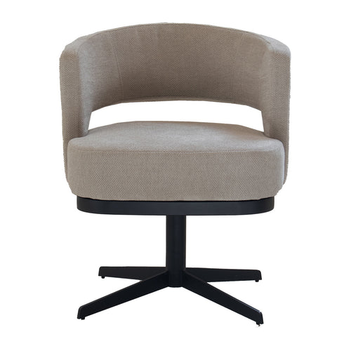 DÉJA Living Eetkamerstoel Louis - Stof/Metaal - Taupe - Set van 2 - vtwonen shop