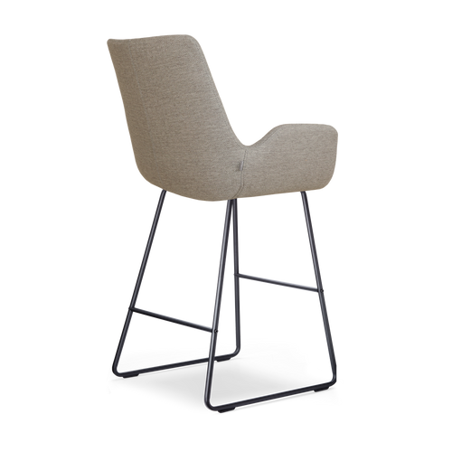 Nolon Nino-Eef Barkruk Warm Grijs - met Armleuning - Zwart - 65 cm - vtwonen shop