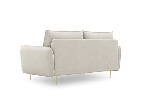 Cosmopolitan Design Bank Vienna 2-zits, structurele stof, lichtbeige - 92x160x95cm