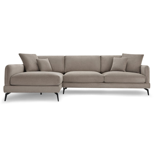 Furnhouse chaise longue bank links Maggie - Taupe - Stof - 95x290x90