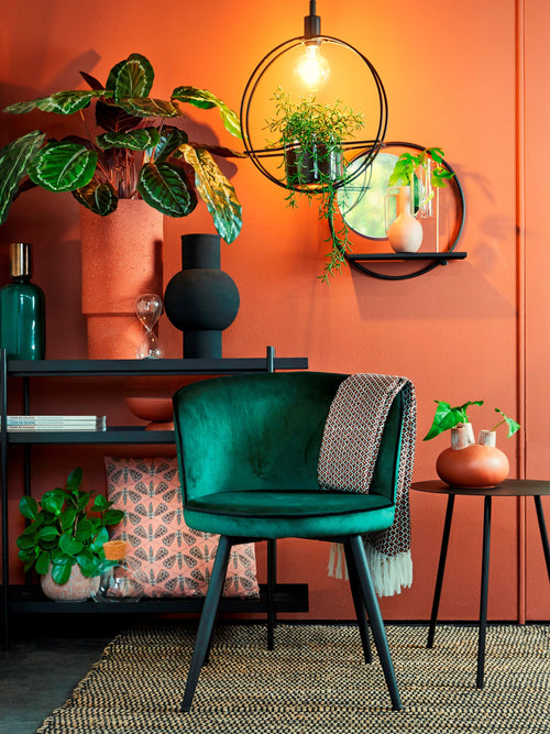 Mica Decorations Phoenix Wandspiegel - B11 x Ø39 cm - Metaal - Zwart - vtwonen shop