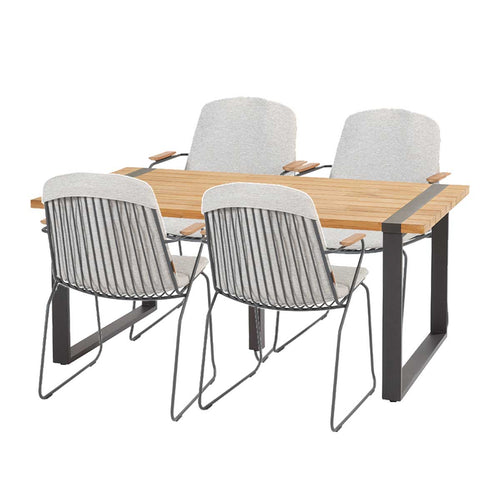 Taste by 4 Seasons tuinset Veneto - Alto antraciet - 5-delig - 180x100 cm