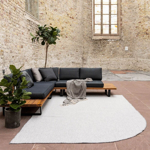 Buitenkleed Ronde hoek - Mono - Grijs/Wit - Dubbelzijdig - EVA Interior - 160 x 230 cm - vtwonen shop