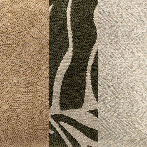 KUSSENSET - 3-delig - Secret Oasis - 45x45 cm, 30x50 cm - inclusief binnenkussens - groen, beige