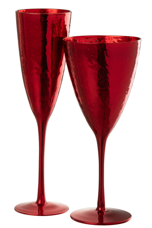 J-Line champagneglas Spiegel - glas - rood