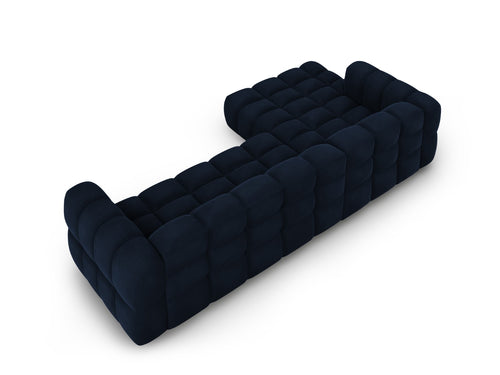 Cosmopolitan Design Modulaire hoekbank links Sky 4-zits, flueel, koningsblauw - 162x300x70cm