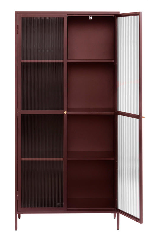 Rebellenclub Vitrinekast Omeo - 190 x 90 cm - Bordeauxrood