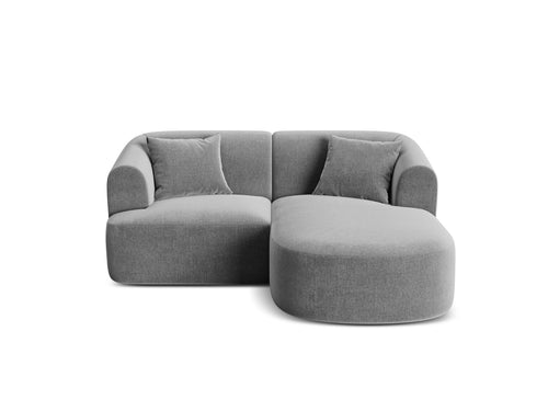 Cosmopolitan Design Modulaire hoekbank rechts Campi 3-zits, flueel grijs - 156x180x70cm