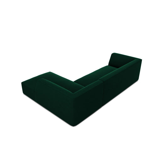 Cosmopolitan Design - Modulaire hoekbank rechts Siena 4-zits, flueel flessengroen - 180x273x69cm
