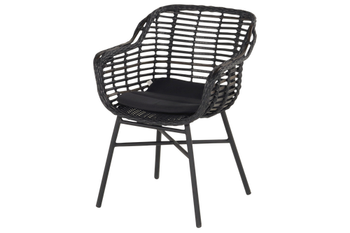 Hartman Tuinstoel Cecilia - Zwart Wicker - Zithoogte 44cm