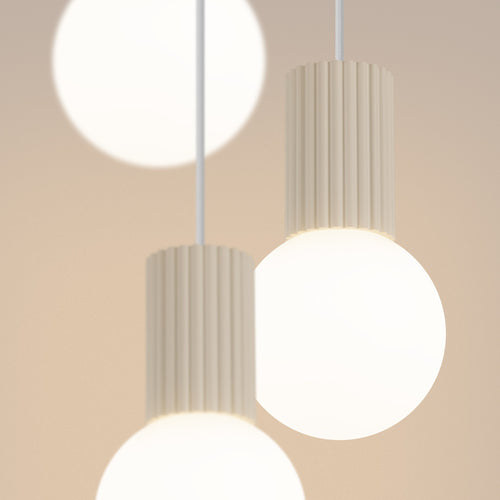 Sollux Lighting Hanglamp HALO 3P beige - 25x25x125cm