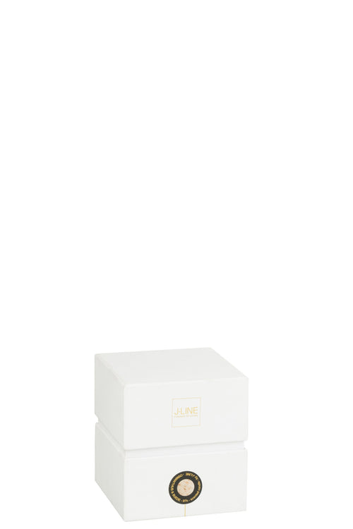 J-Line geurkaars Mia - Osmanthus & Suede - glas - wit/mix - small - 90U