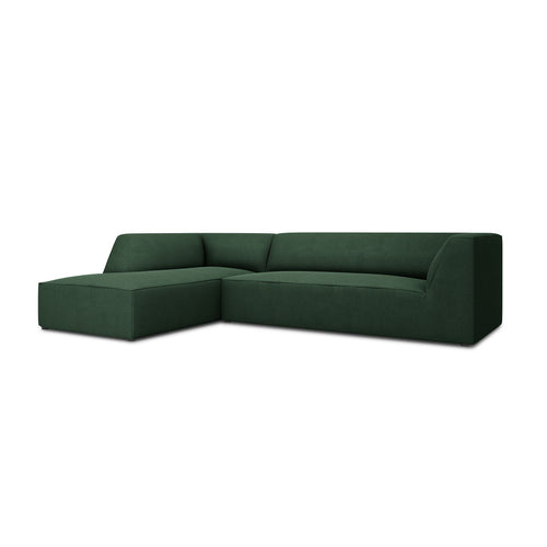 Cosmopolitan Design - Modulaire hoekbank links Siena 4-zits, structurele stof groente - 180x273x69cm