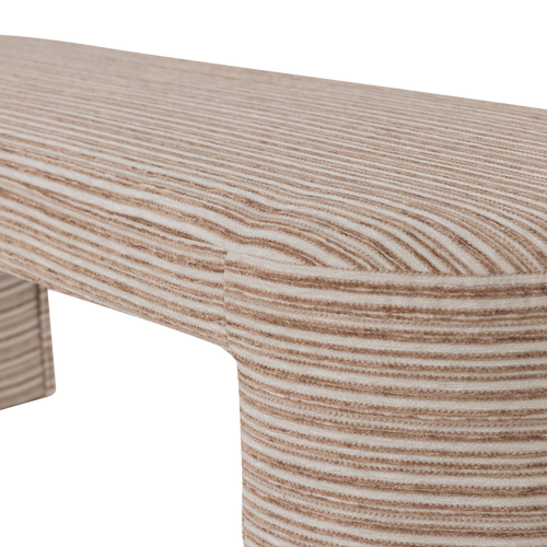 WOOOD gestoffeerd bankje Jacob - Streep Dessin - Lichtbruin - 46x130x46