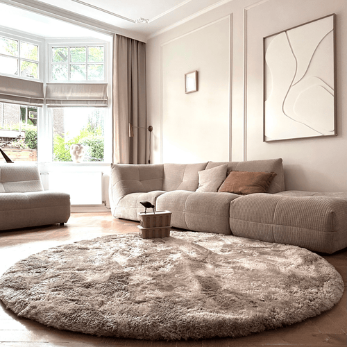 Interieur05 vloerkleed Odelia stone - rond -hoogpolig  - 160 x 160 cm