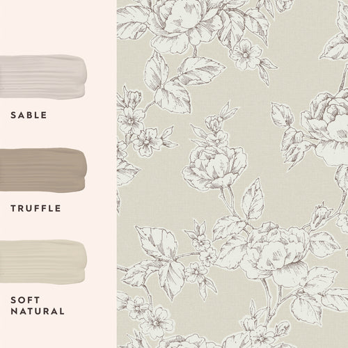 Laura Ashley Vliesbehang Pollington Roses Naturel - vtwonen shop
