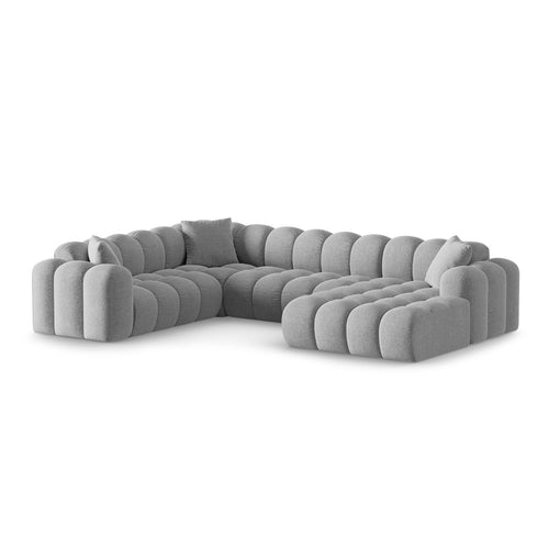 Cosmopolitan Design - Panoramische hoekbank links Treno 4-zits, chenille lichtgrijs - 240x330x70cm